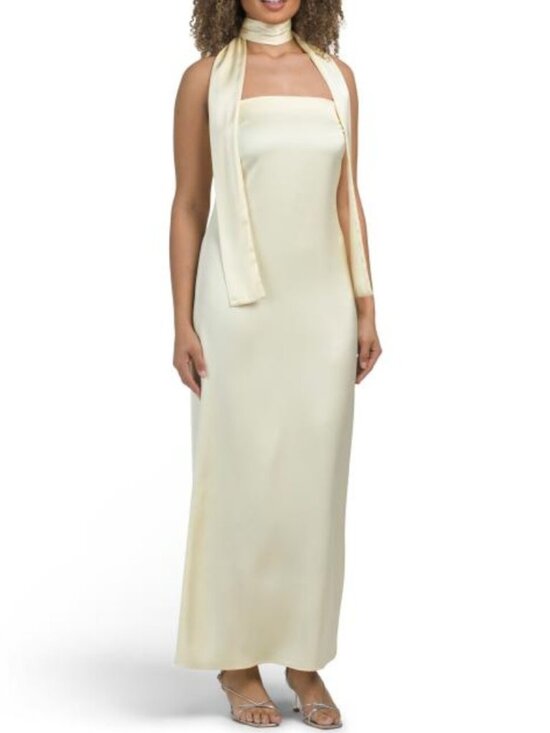 House of Harlow 1960 Dresses & Skirts - HOUSE OF HARLOW 1960 Strapless Maxi Dress With Neck Scarf